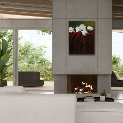 «Peony On Crimson» par Christopher Pierce, art mural sur toile