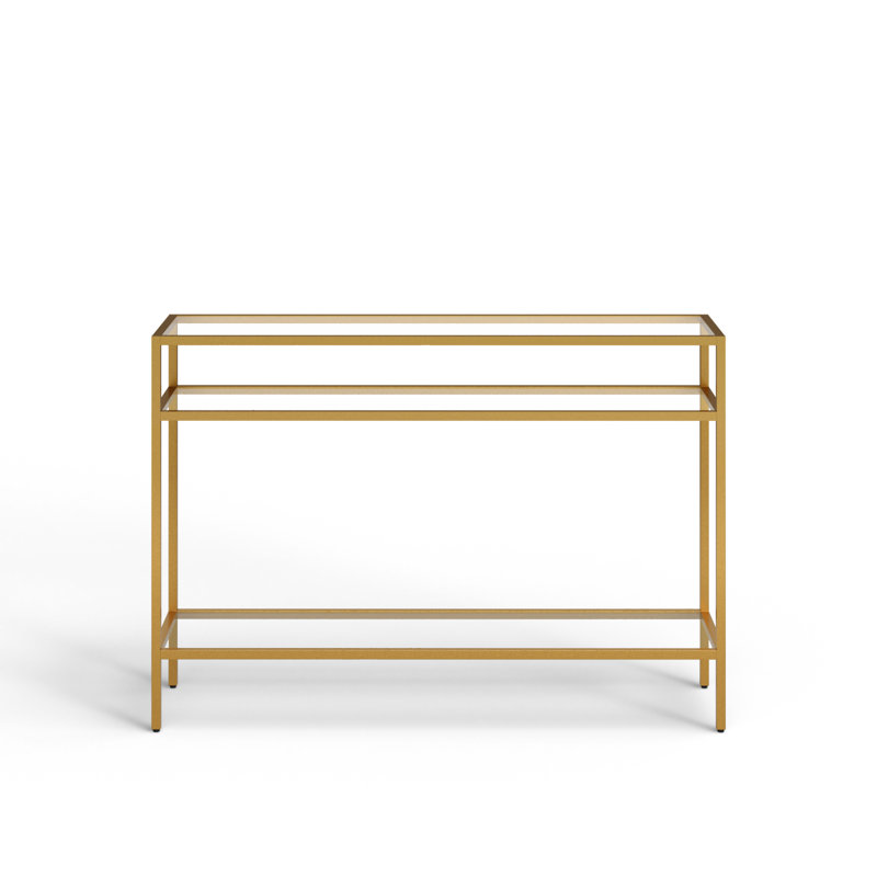 Marissa 42'' Glass Top Console Table, Brass