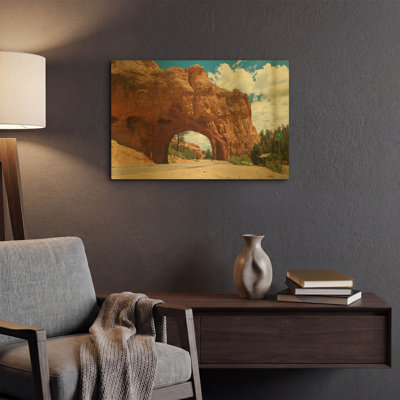 « Utah - Tunnel en arc » par AKG, tableau mural en métal doré, 61 x 41 cm