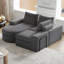 Chenille, 99 po, nuage courbé, modulaire, méridienne, 3 places, moderne, sans os, en forme de L, canapé, double coussin, éponge à haute résilience, rembourrage de la nuque rembourrée, densité de rebond lente-696968778