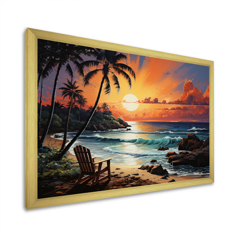 Sophina Beach Photo Tropical Vibes XXII, H 24 po x l 32 po x P 1 po, Encadrement doré