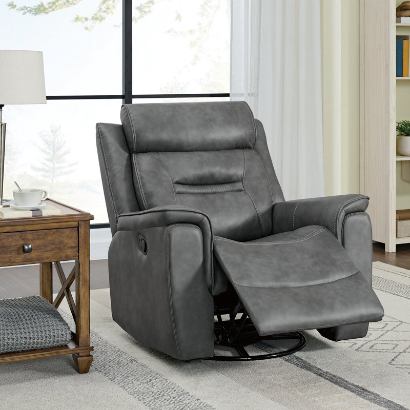 Fauteuil inclinable en similicuir Puspha, Similicuir gris