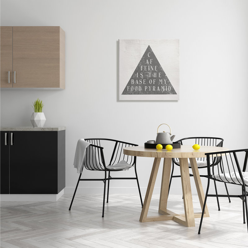 «Caffeine Is My Food Pyramid Funny Kitchen» par Daphne Polselli - impression d'art textuel, H 24 po x l 24 po x P 1,5 po
