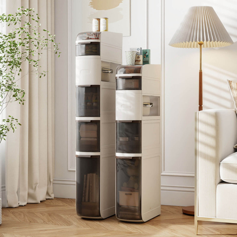 Armoire de rangement étroite à 5 niveaux avec tiroirs et boîte à mouchoirs pour la cuisine