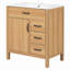 Meuble-lavabo de 76 cm avec tiroir rabattable et tablette de rangement à porte