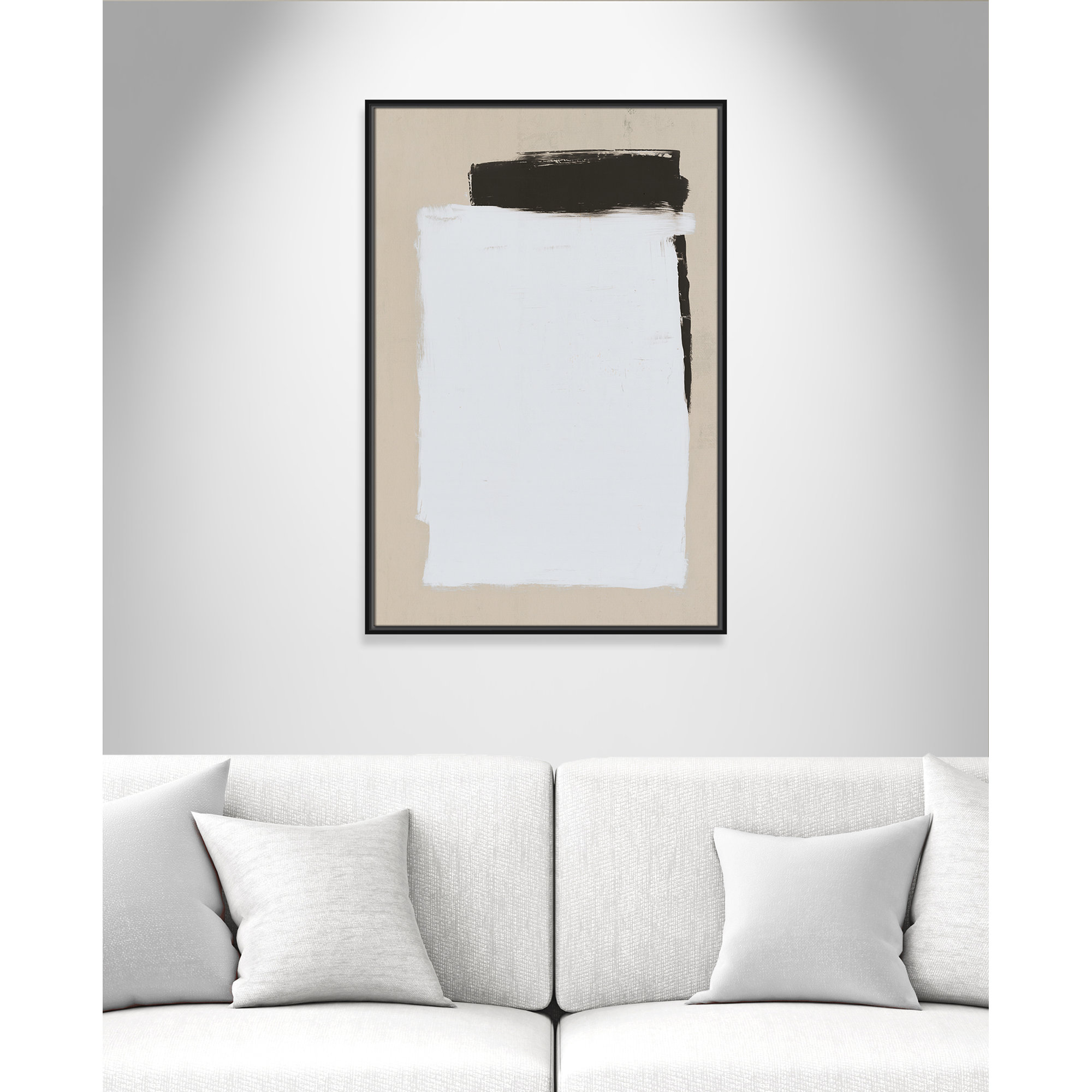 Two Mirrors, 37.5" H x 25.5" W, Black, Framed Canvas