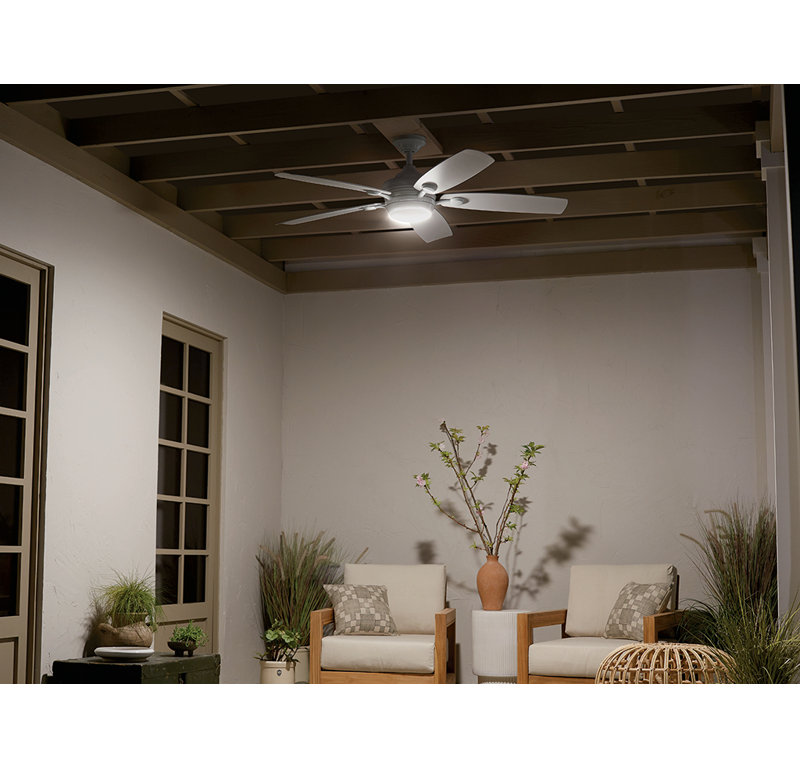 56'' Ceiling Fan with LED Lights, White