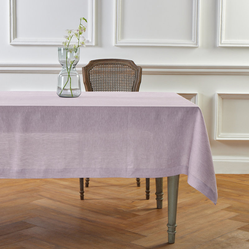 100% Pure Linen Tablecloth - Athena, 108" x 60", Chambray Lavender