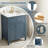 24" Modern Freestanding Single Bathroom Vanity with Ceramic Sink, 3 Soft-Close Drawers, Storage Rack, Solid Wood Legs, One Package-1715908091