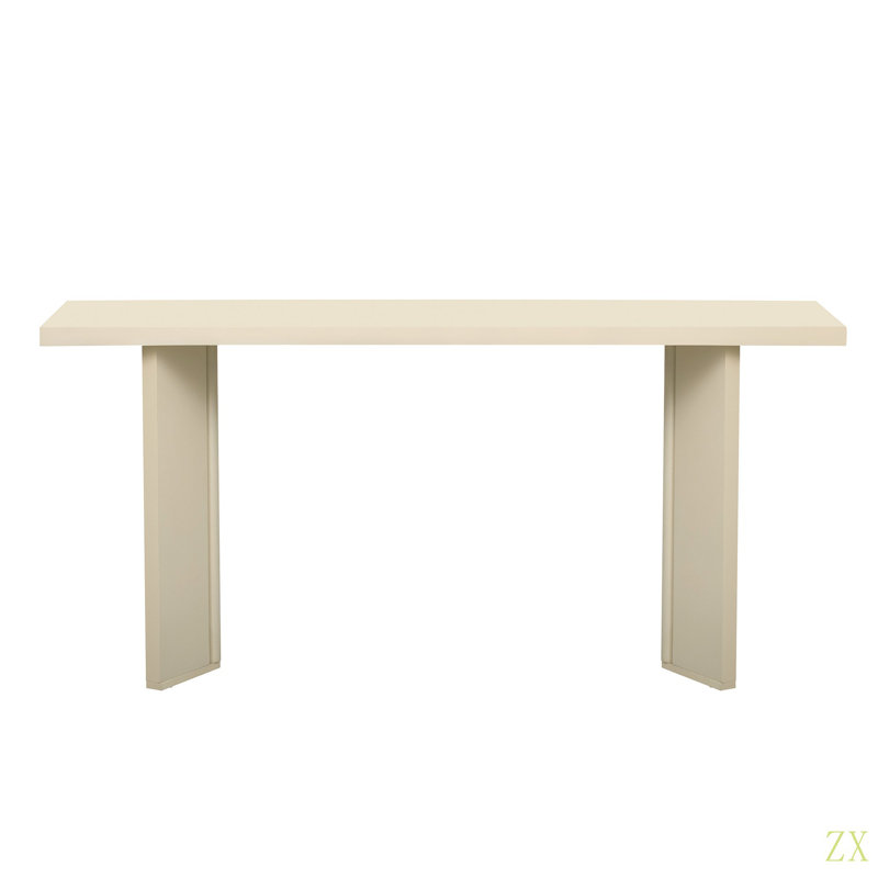 Stylish Console Table With Pine Veneer And Geometric Legs,Suitable For Living Room, Study And Dining Room, Beige