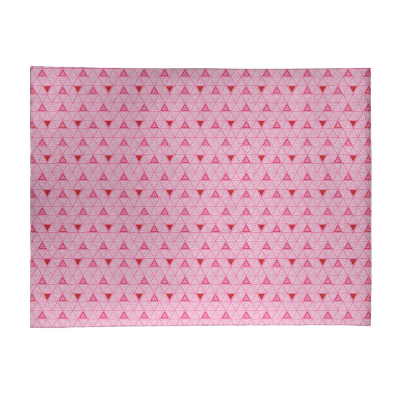 Tapis rose/rouge fait main géométrique, Rectangle 8 pi x 10 pi
