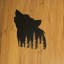 Décoration murale loup noir en métal découpé au laser