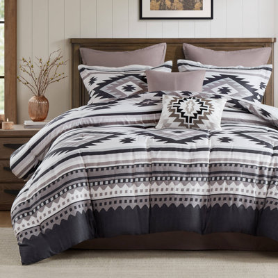 Timberline Taupe Printed 8-Piece King Comforter Set