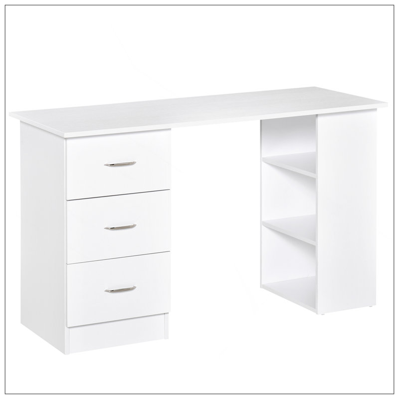 Bureau d'ordinateur polyvalent et moderne avec plusieurs options de rangement pour un espace de travail efficace
