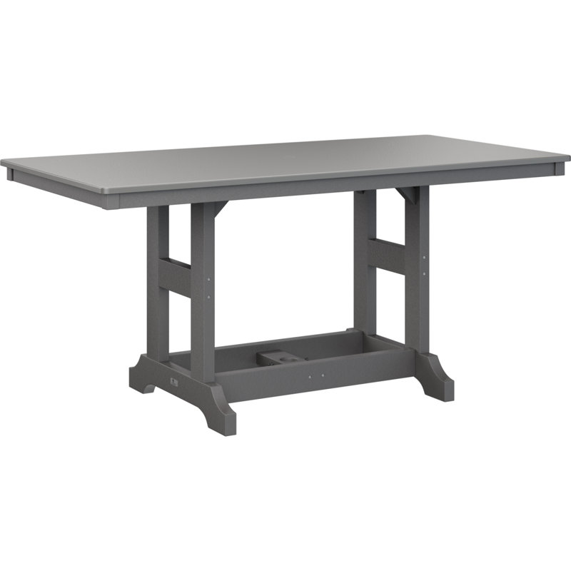 Table de salle à manger rectangulaire Berlin Garden, Gris fumée, Acier inoxydable martelé, H 30,87 po x l 66 po x P 33 po