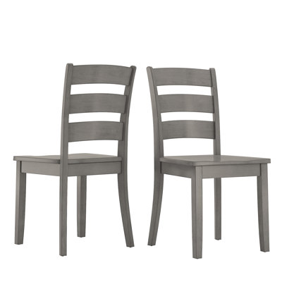 Chaise d'appoint à dossier en échelle en bois massif Alexa-Mae