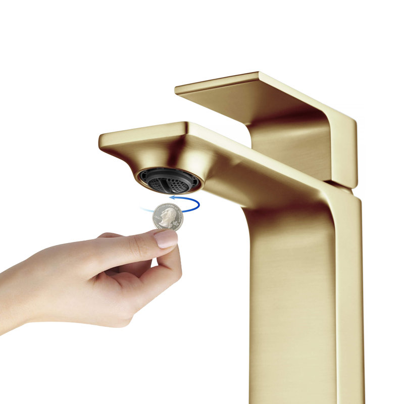 Mirage Single-handle Bathroom Faucet, Brushed Gold, With Pop Up Drain