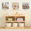 Rubber Wood 5-compartment Montessori Shelf, 35.4"l