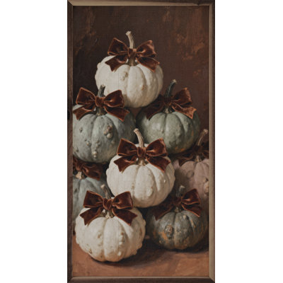 Brown Velvet Bow Mini Pumpkins