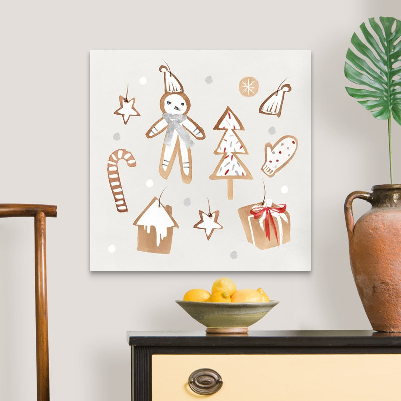 Gingembre pain biscuits II-reproduction d’art sur toile, H 24 po x l 24 po x P 1,25 po, Toile tendue