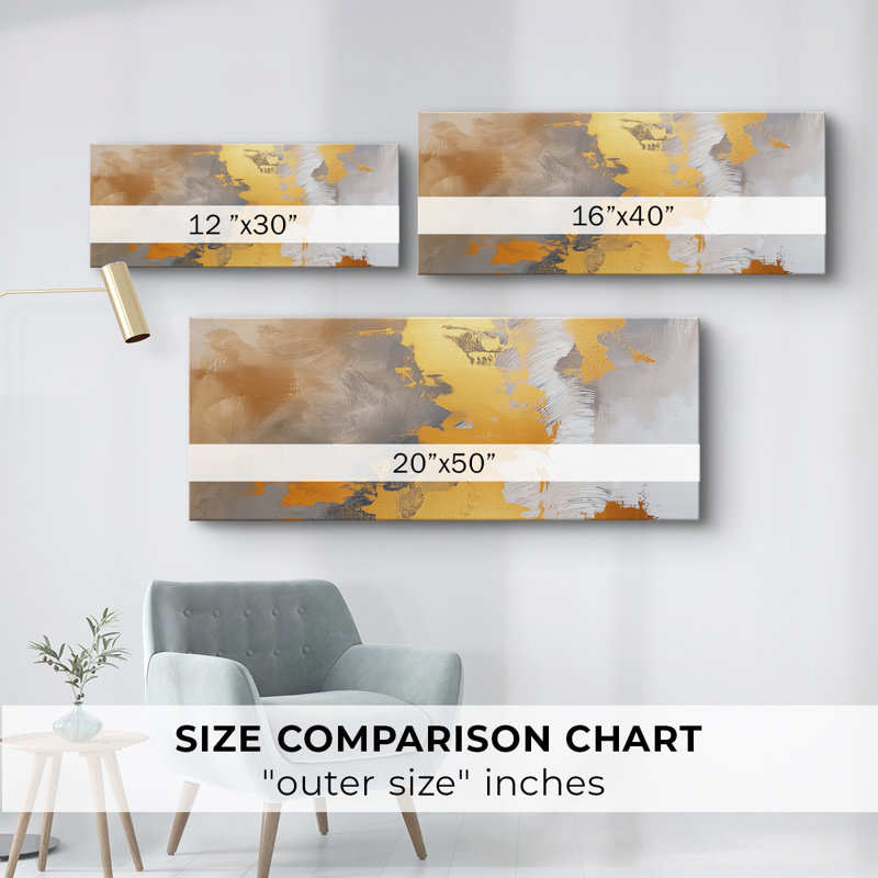 Toile tendue avec châssis Abstract Series, H 12 po x l 30 po