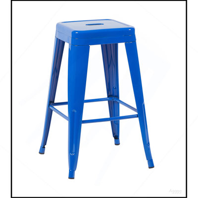 Tabouret à hauteur de comptoir 30 po, ensemble de 4 tabourets de bar en métal sans dossier, non empilable, amovible et facile à assembler, permettant d'économiser de l'espace pour un îlot de cuisine / bar / café / salle à manger (rouge)