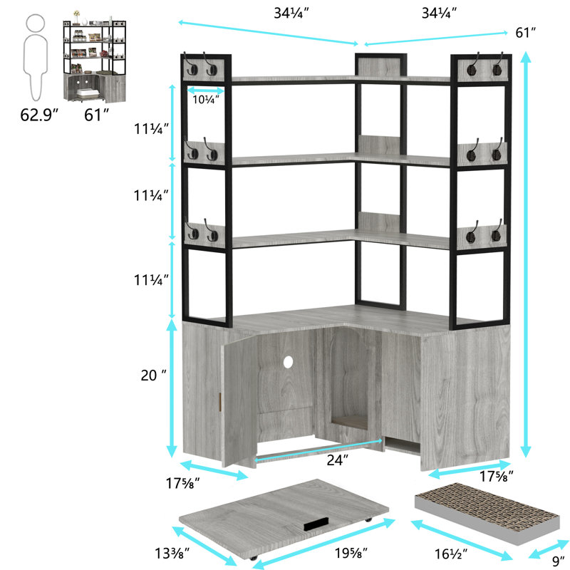 Dila Litter Box Enclosure, Light Gray