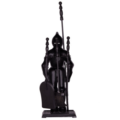 Vida Knight Soldier Iron Fireplace Tool Set