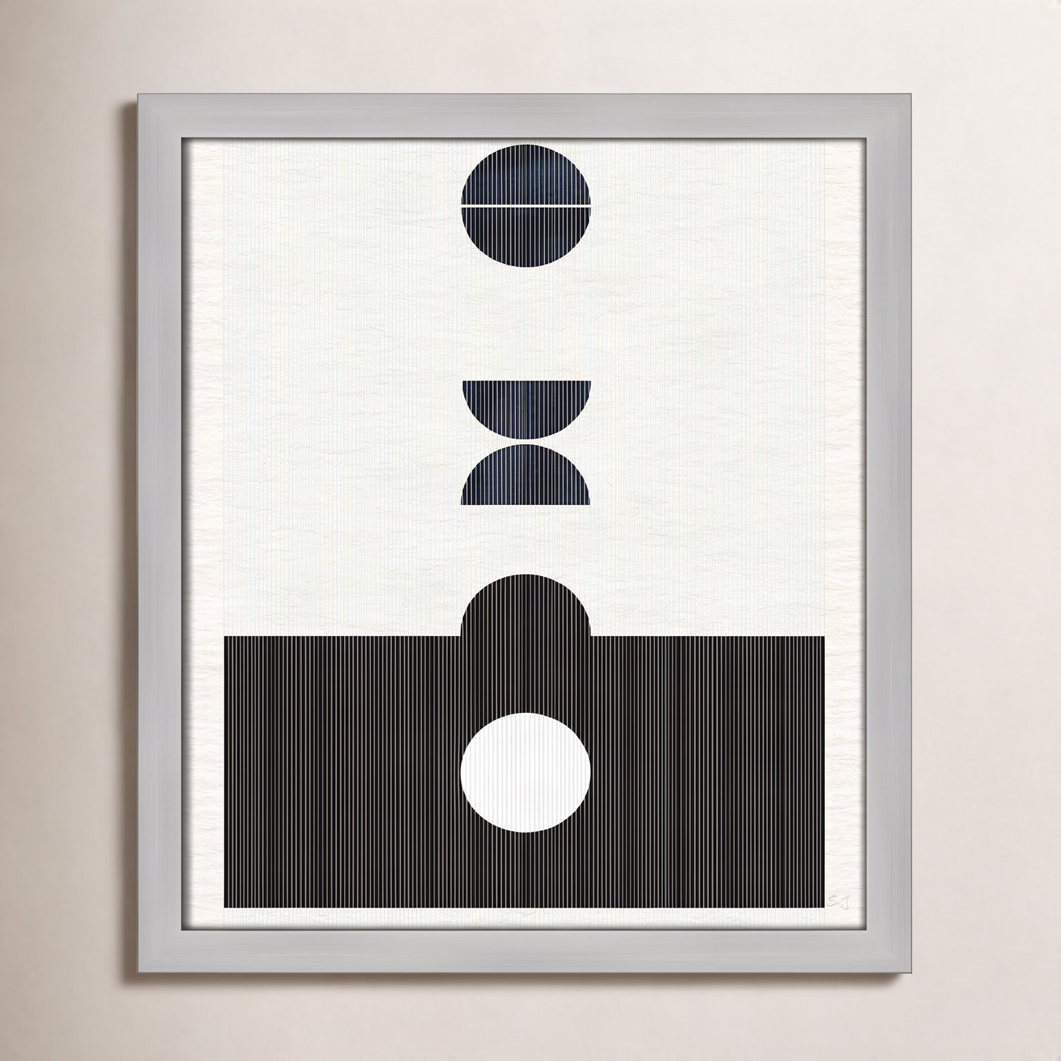 Eclipse I Print by Susan Jill, Matte Silver Framed, 15" H x 13" W x 0.75" D