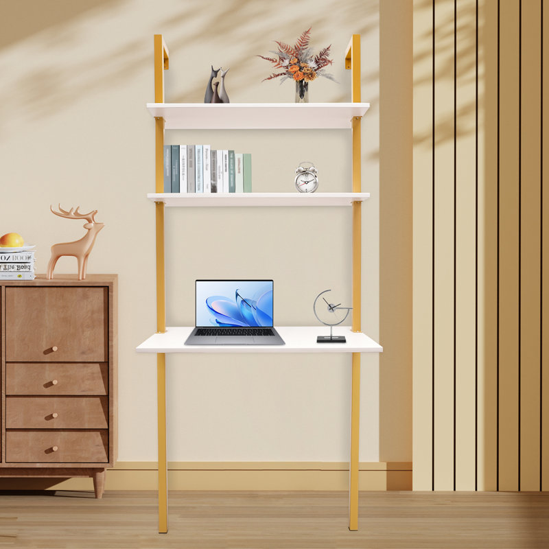 Bureau mural Niksiya, Or, Blanc