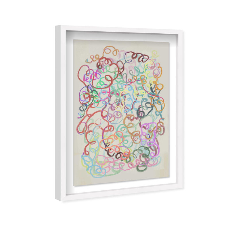 Oliver Gal Abstract Curls Abstract - Luxury Shadowbox Framed Wall Art, 25.5" H x 17.5" W, White