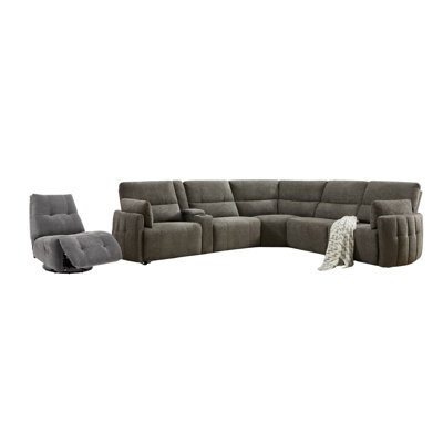 Ensemble de salon inclinable électrique 2 pièces avec console centrale et ports de chargement USB et Type-C