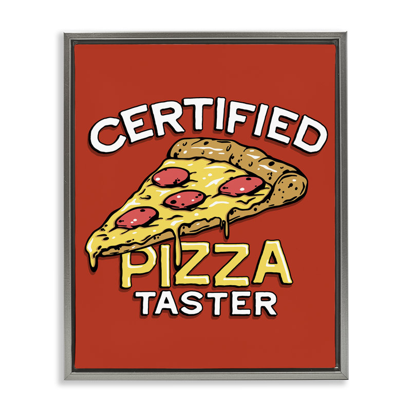 Cadre flottant certifié Pizza Taster, design par Jedco Brands, Inc., Cadre flottant gris lustré, H 21 po x l 17 po