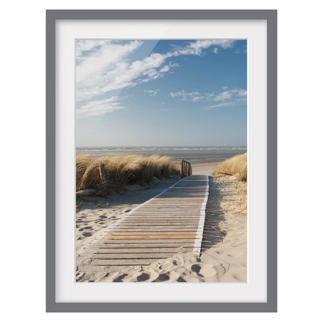 Gerahmtes Papierbild Ostsee Strand