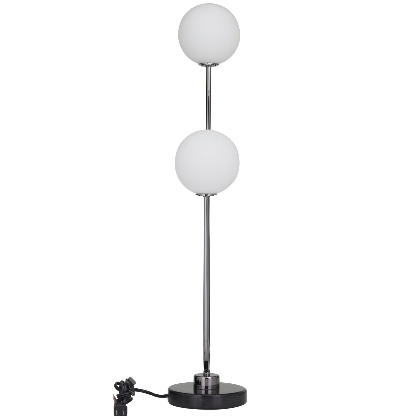 Genuine Marble Table Lamp, Black/Beige
