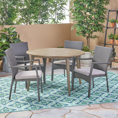 Amethyst Outdoor 5 Piece Dining Set with Cushions by George Oliver