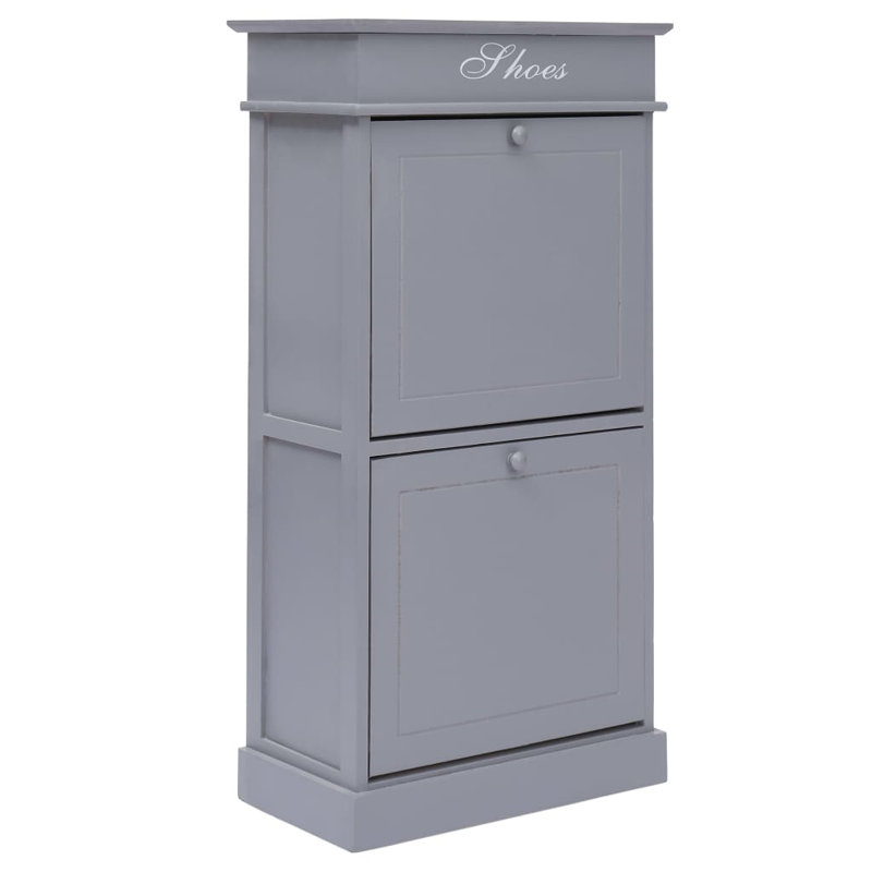 6 Pair Flip Down Shoe Storage, Grey