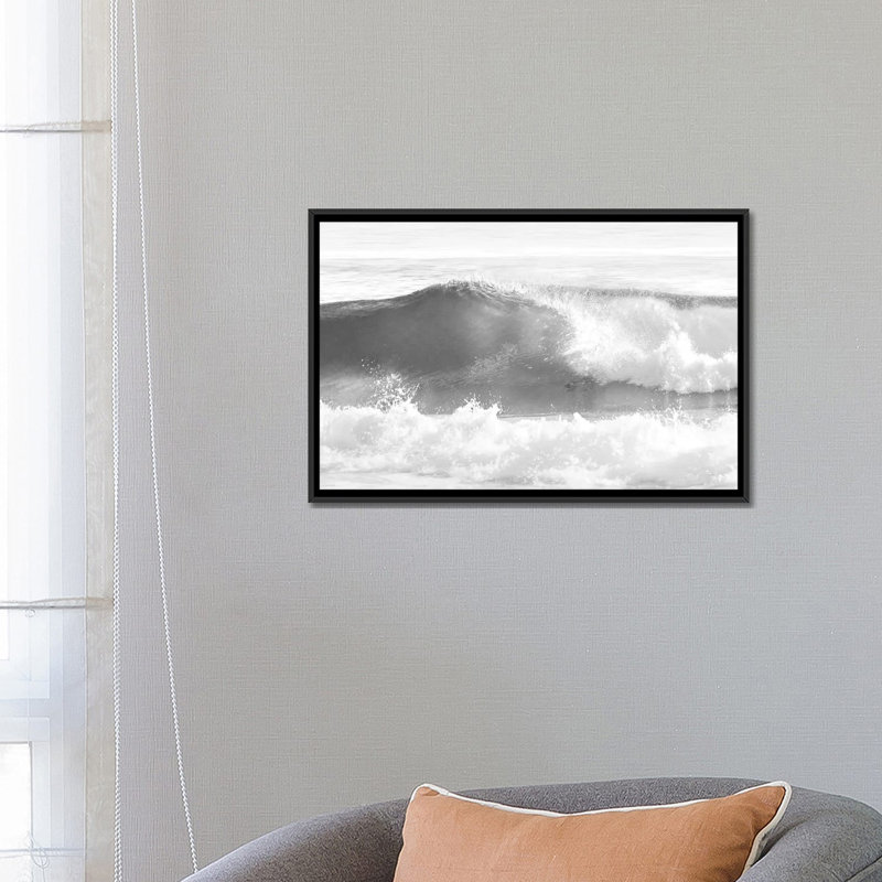 " Black & White Wave I " by Maggie Olsen, 18" H x 26" W x 1.5" D, Black Framed Canvas, No Mat