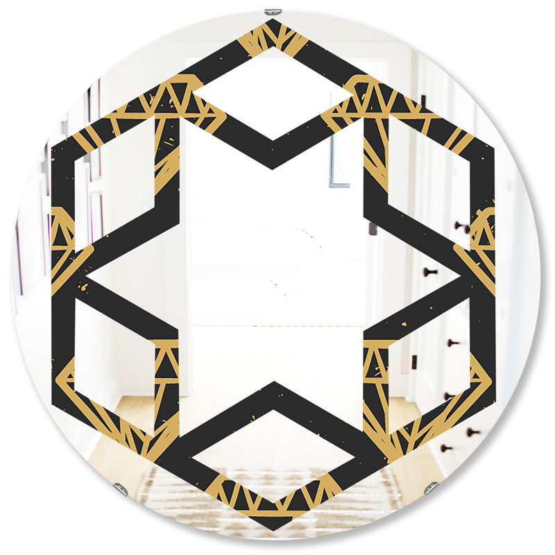 Miroir mural Hexagon Star Diamonds Eclectic, H 31,5 po x l po