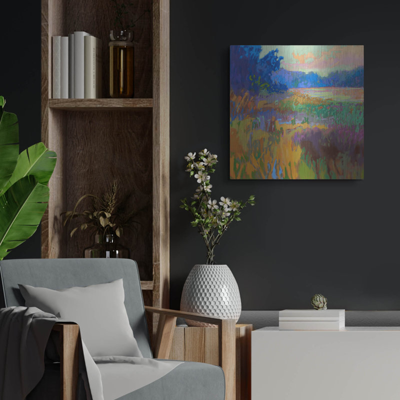 «Pastoral XV» par Jane Schmidt, art mural en métal, 36 po x 36 po, H 24 po x l 24 po