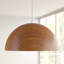 Forest 1 - Light Brown Wood Dome Pendant