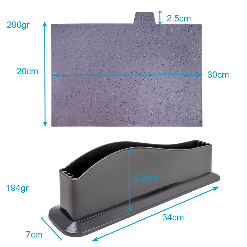 Saini 5 -Piece Plastic Chopping Board Set