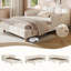 Velvet 3FT Single Upholstered Bed with Safety Rail, Adjustable Armrests, Solid Rubberwood Legs, 90x190 cm-1907138749