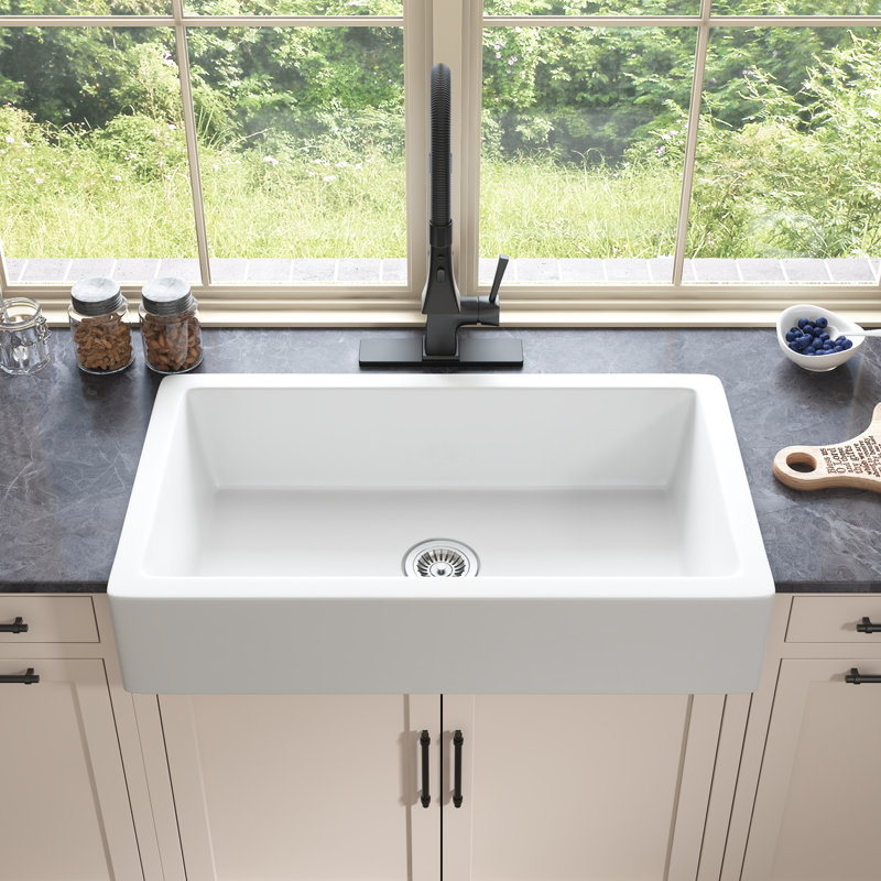 30'' L Single Bowl Ceramic Kitchen Sink