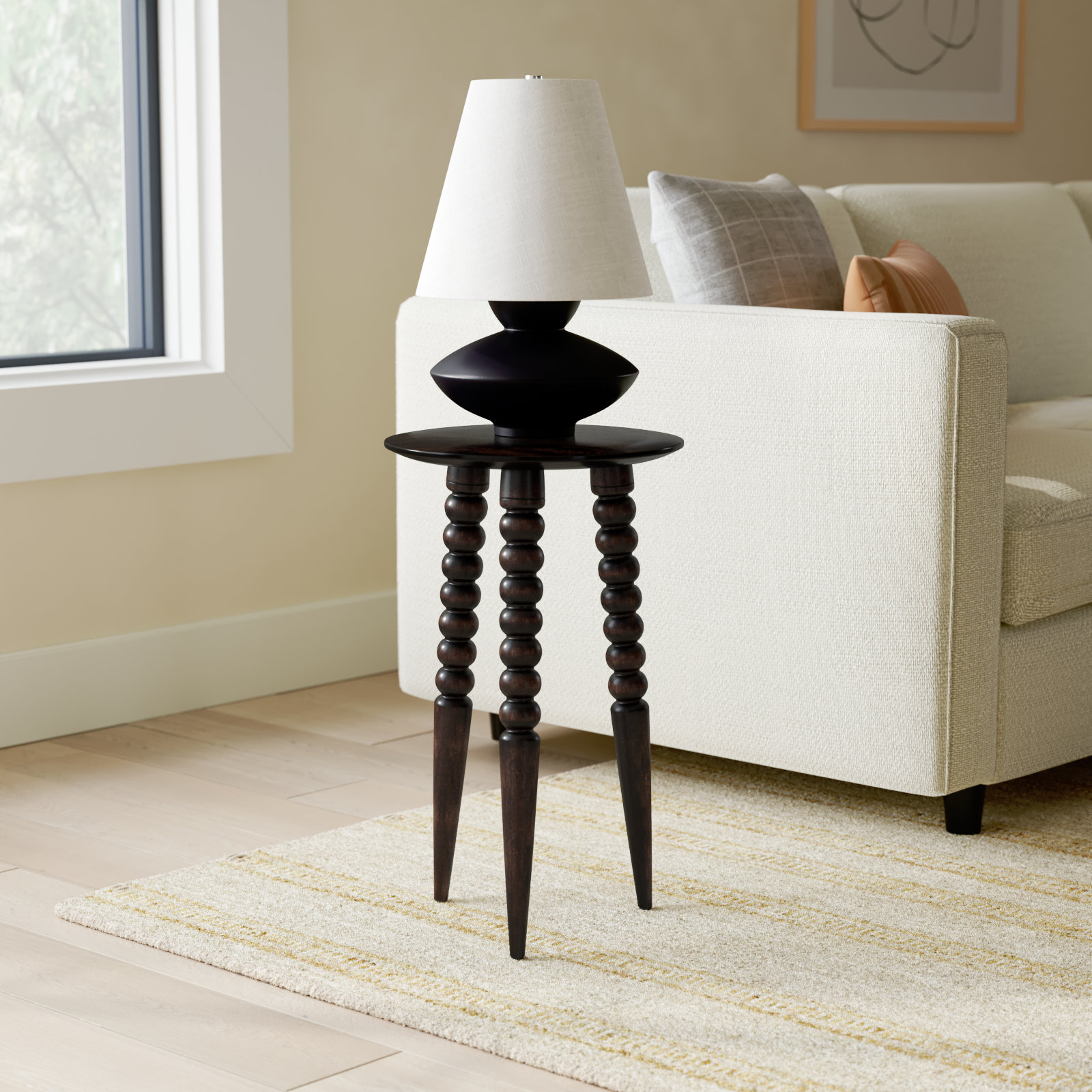 Lessing 14" Mango End Table, Dark Chocolate