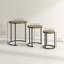 Ensemble de 3 tables basses gigognes empilables, brun rustique