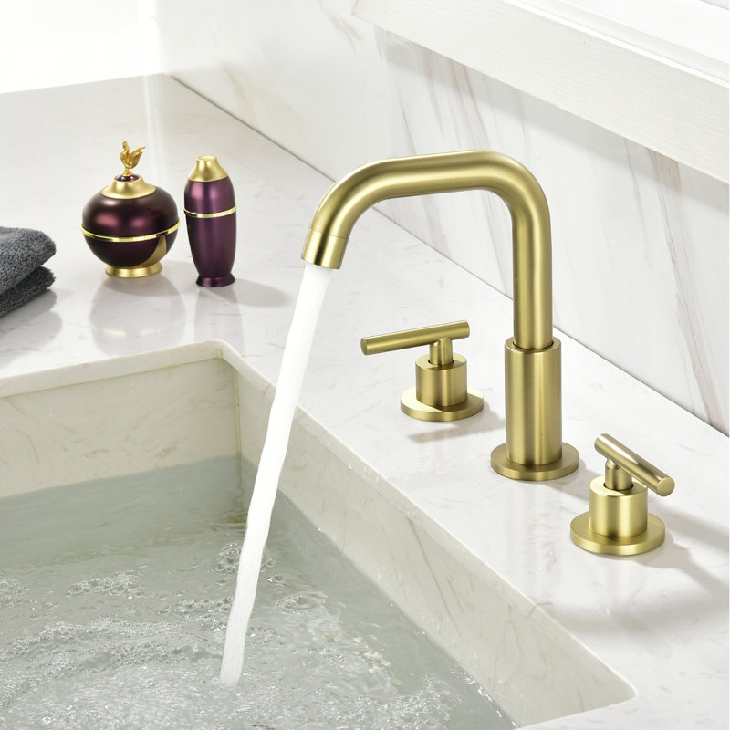 Widespread 2-handle Bathroom Faucet, Gold