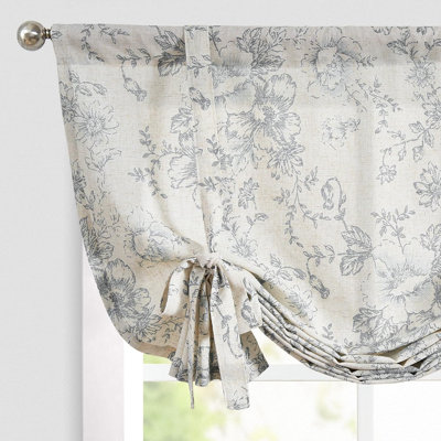 Floral Linen Tie Up Shade Valance