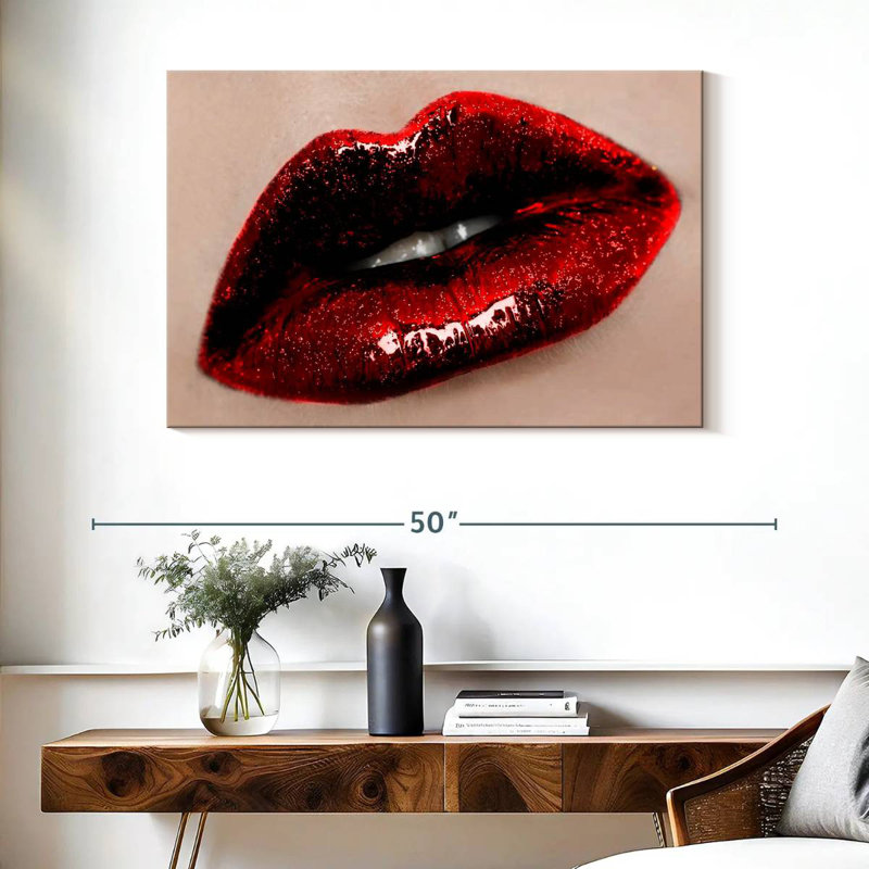 Shuttleworth Dark Red Lips, 26" H x 39" W