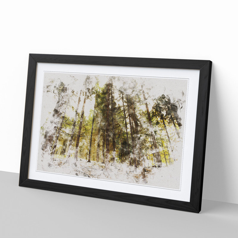 Green Forest Vol.3 - Picture Frame Graphic Art, 65cm H x 90cm W x 2cm D, Black Framed